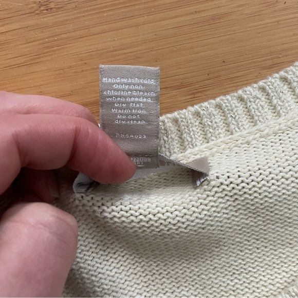 Banana Republic Womens Knit Sweater Large Alabaster Tint Pullover Cozy - Picture 3 of 8